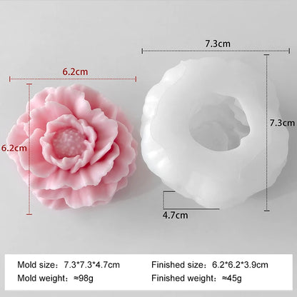 4 sizes of Flower Silicone Molds for Candle Making