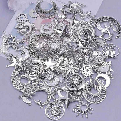 50pcs Random Mix Pendant Charms For Jewelry Making