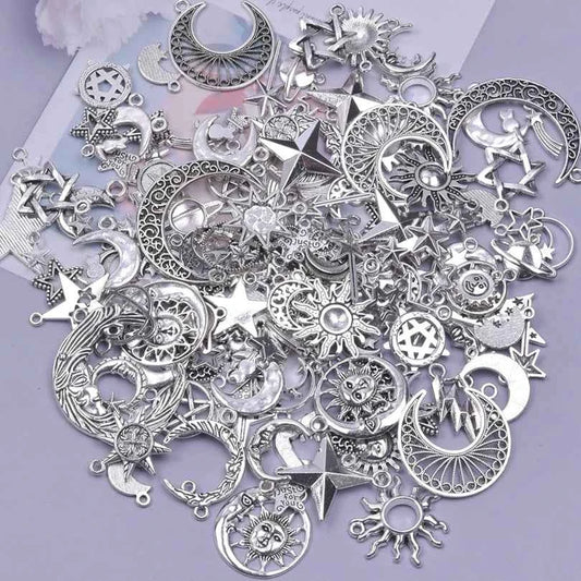 50pcs Random Mix Pendant Charms For Jewelry Making