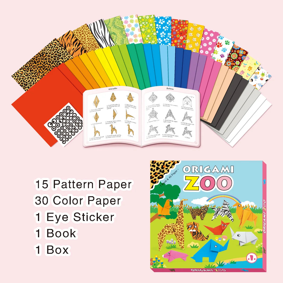 Origami Zoo Book 45-Paper Set