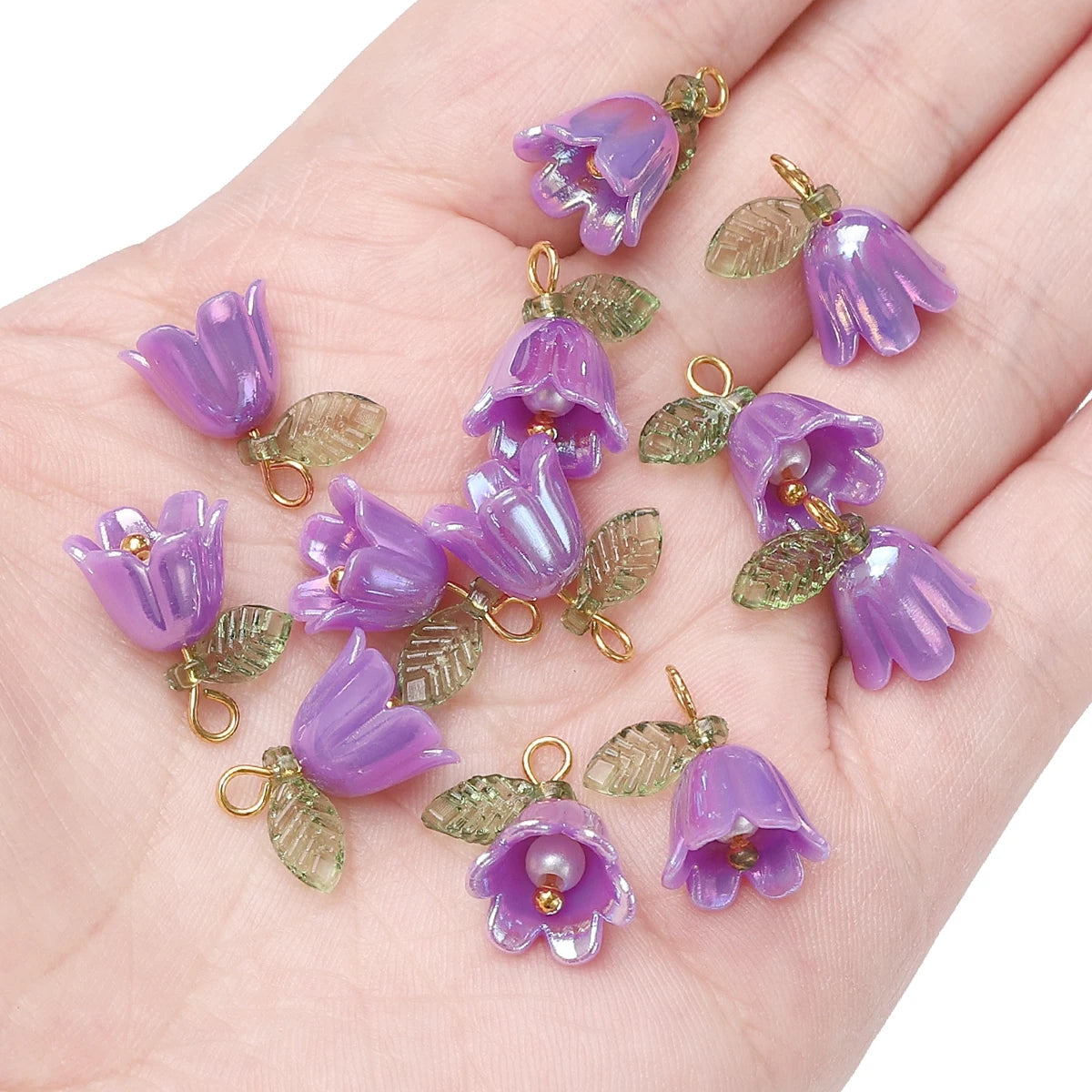10 Pcs Acrylic Lily of the Valley Flower Bud Beads