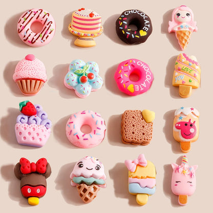 Various Resin Filling Charms for Jewelry Making - Flat Backed, 10 pieces