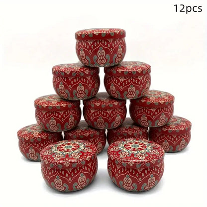 12pcs Empty Candle Tins, 2.2oz - 8 colors
