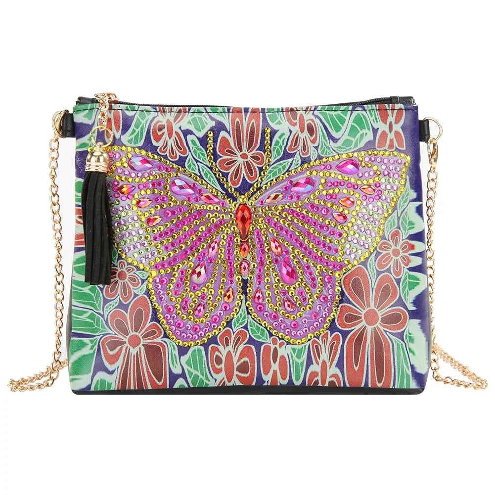 Diamond Art Crossbody Bag Kit, Gold-Tone Chain, 7 Designs