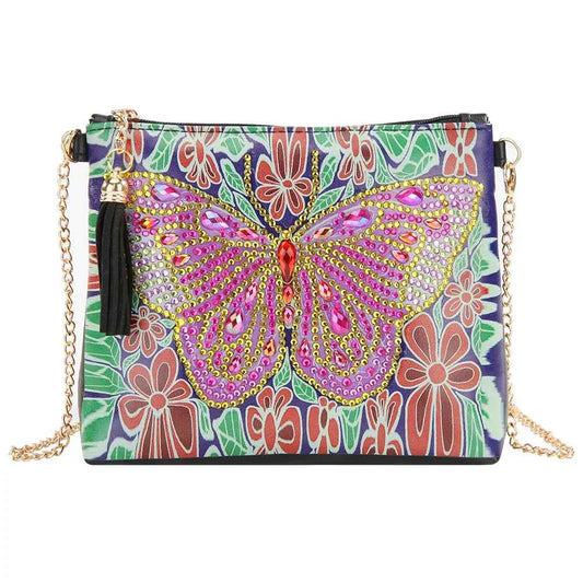 Diamond Art Crossbody Bag Kit, Gold-Tone Chain, 7 Designs