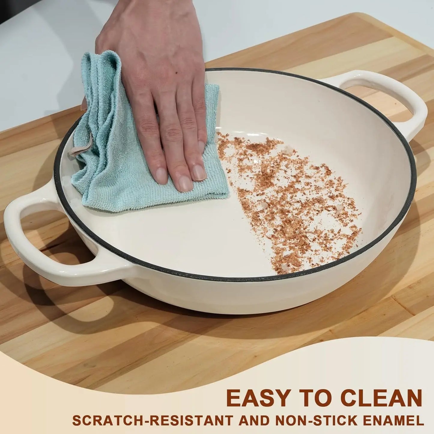 6QT Enameled Cast Iron Dutch Oven for Bread Baking with Lid, Proofing Basket, Silicone Sling & Gloves