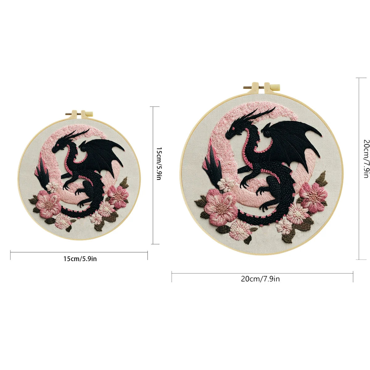 1pc 20X20CM/15X45CM Romance and Dragons Embroidery Starter Kit DIY Cross Stitch Sewing Art for Gift