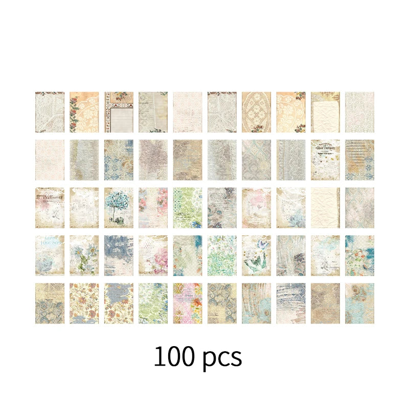 100 pcs of Decorative Scrapbooking Background Paper
