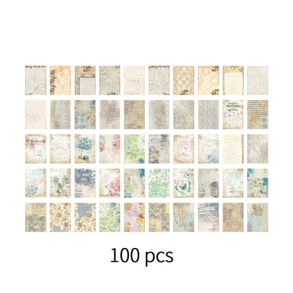 100 pcs of Decorative Scrapbooking Background Paper