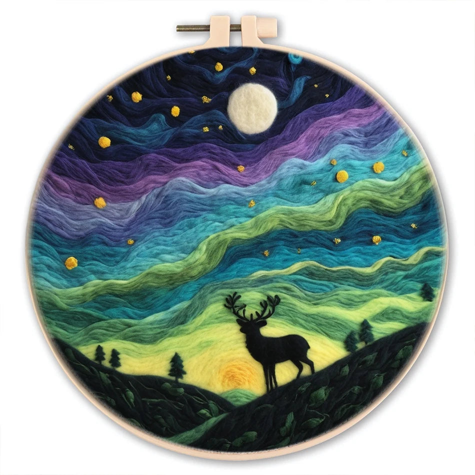 Needle Felting Kit For Beginner Wool Painting Kit DIY Felt Wool Needle Felt Set Tool Landscape Gift Picture For Home Decors