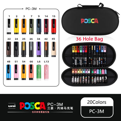 POSCA Multi-Color Marker Pen Set with case