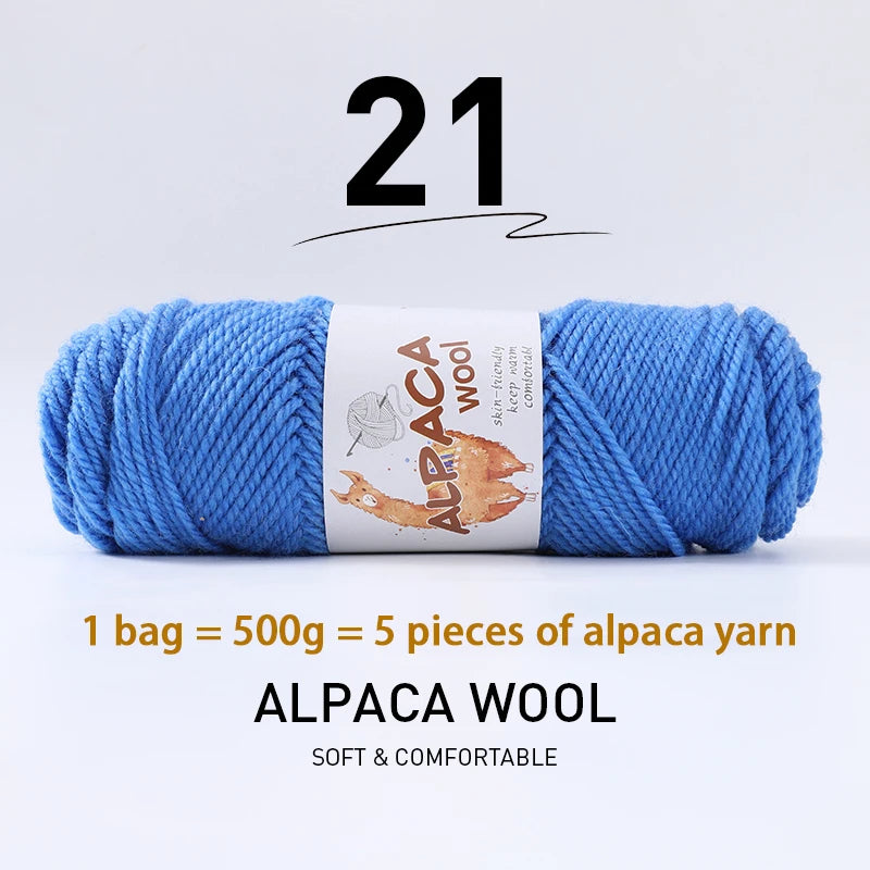 Bright Blue 500g (5 pcs) of Alpaca Wool 