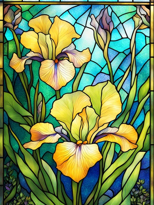 Diamond Painting Kits of Flowers, Different Sizes Available in a Round or Rectangle Shape