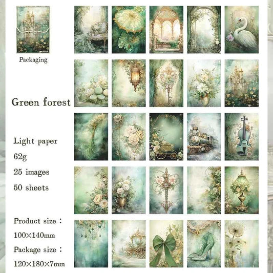 50 Pieces of Vintage Scrapbooking Paper