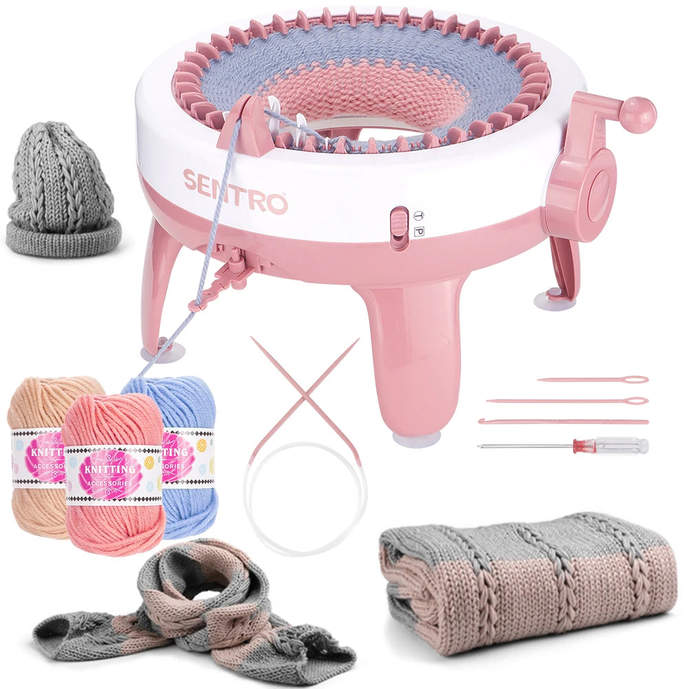 Knitting Loom Kit - 40 Stitch Weaving Machine with Yarns, Needles & Tools