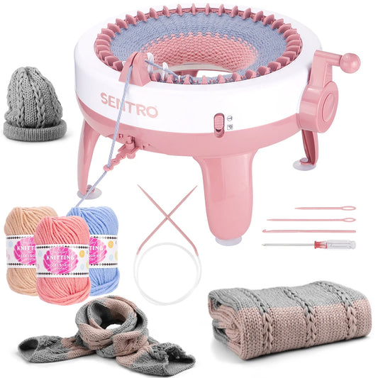 Knitting Loom Kit - 40 Stitch Weaving Machine with Yarns, Needles & Tools