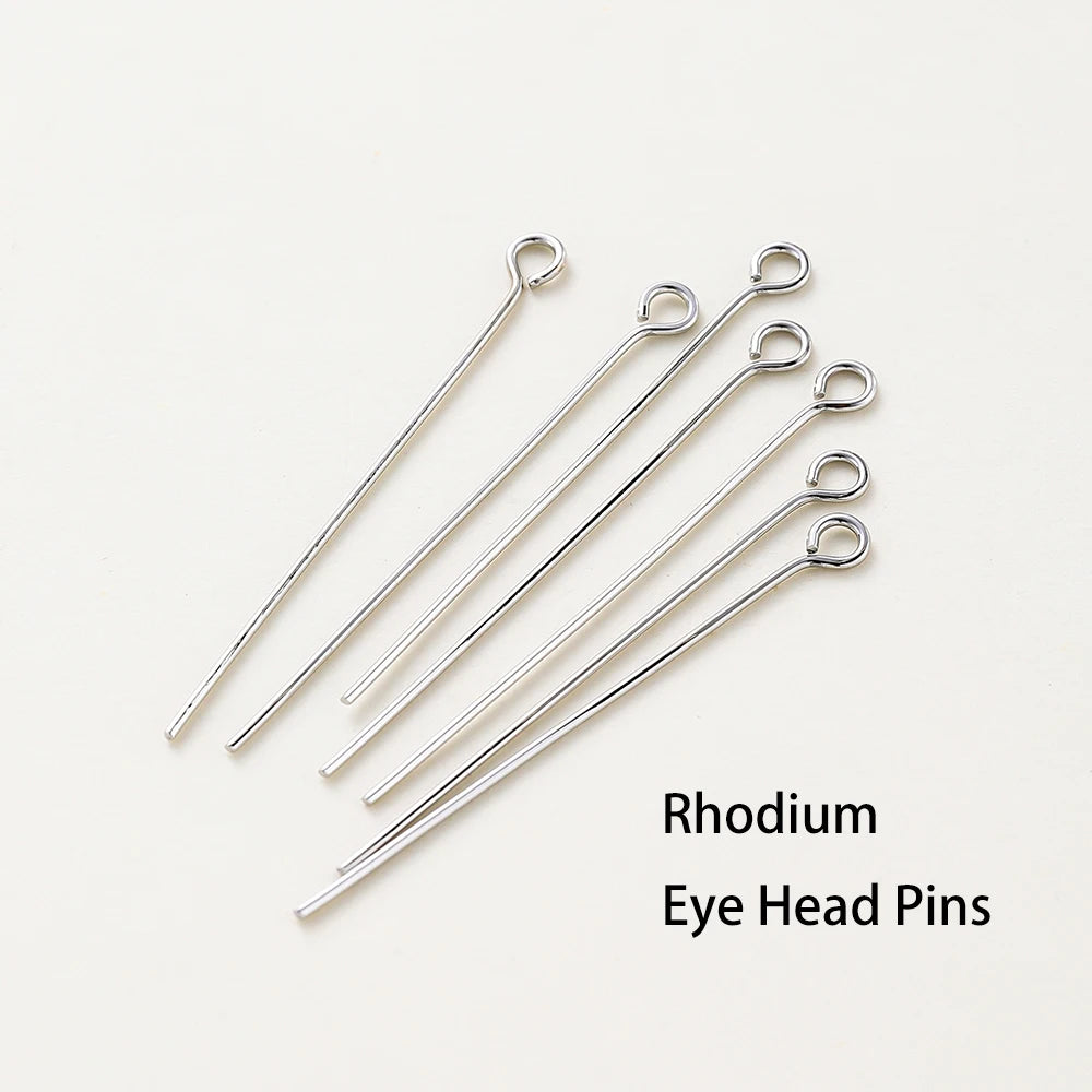 100pcs 16-50mm Flat Head, Ball and Eye Head Pins - Silver, Rhodium, Platinum and Gold - Jewelry Making Findings