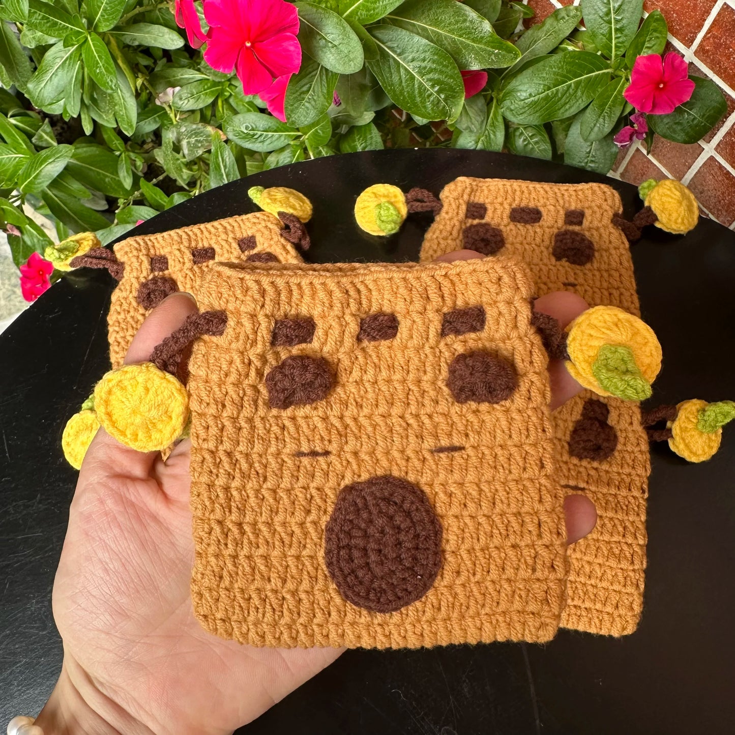 Crocheted Draw-stringed Pouch