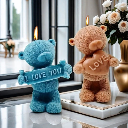 I Love You - Bear Silicone Molds for Candle Making - 2 sizes available