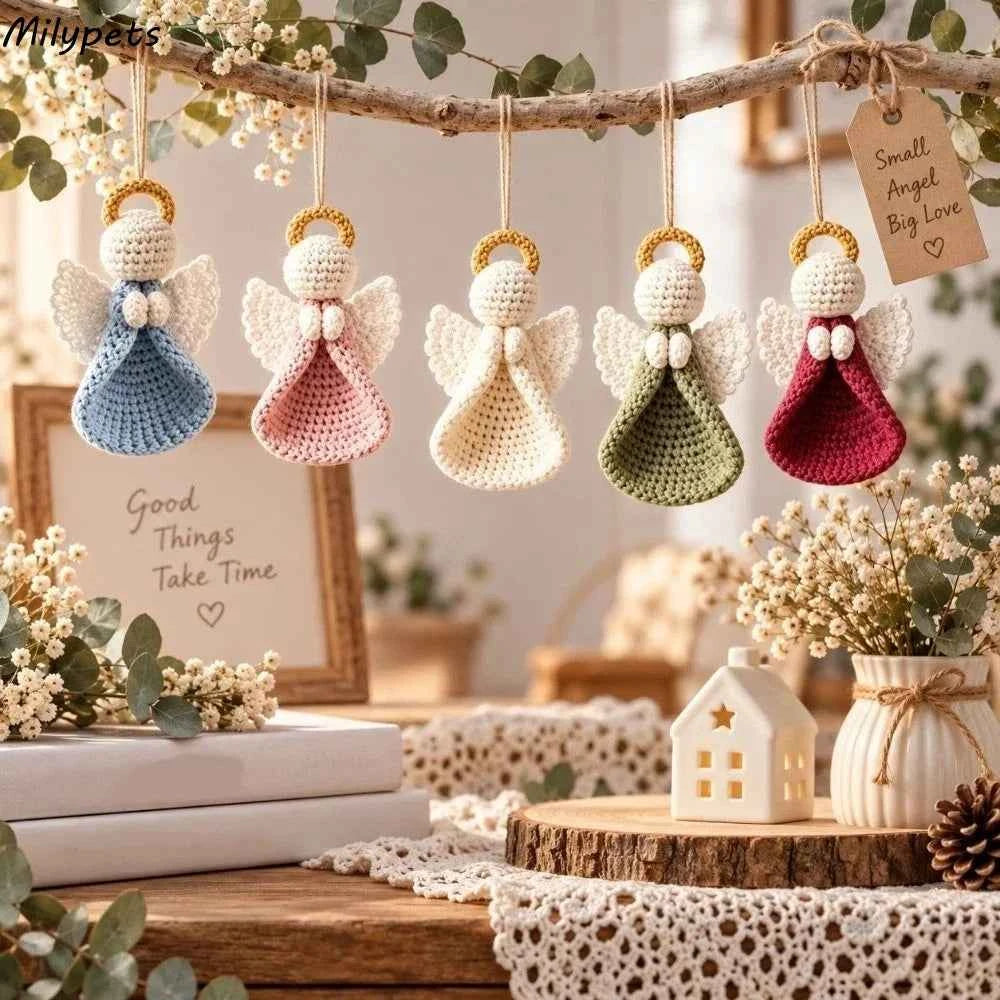 Crochet Angel Ornament Kit – Beginner-Friendly Hanging Angel, 5 Colors