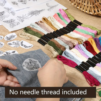 Water Soluble Stick and Stitch Embroidery Paper: Floral and Alphabet Designs