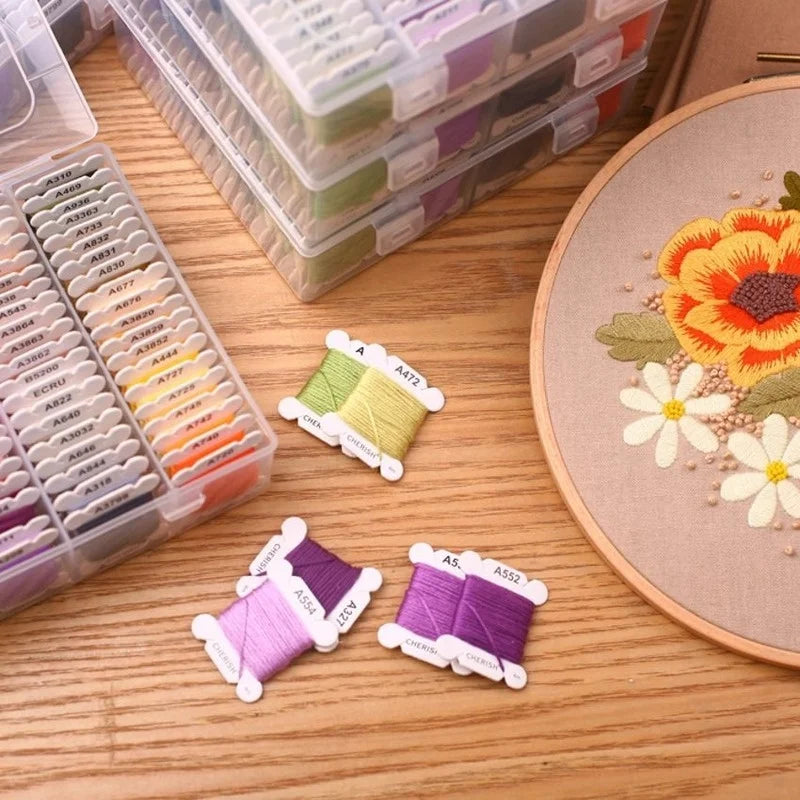 Cotton Embroidery Thread  40, 80, or 120 Color Sets With Organizer Box
