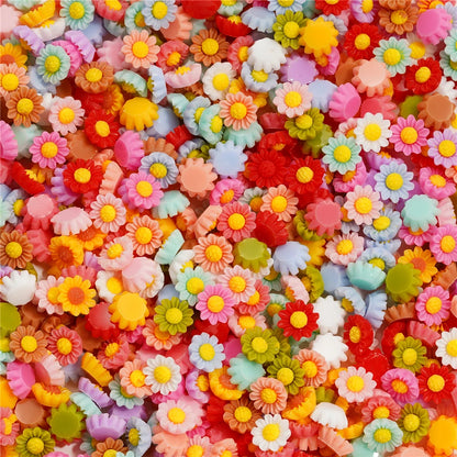 Mixed Flowers Resin Fillings for Jewelry Making - 100Pcs 6mm
