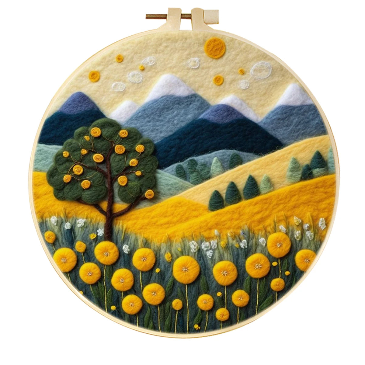 Needle Felting Kit For Beginner Wool Painting Kit DIY Felt Wool Needle Felt Set Tool Landscape Gift Picture For Home Decors