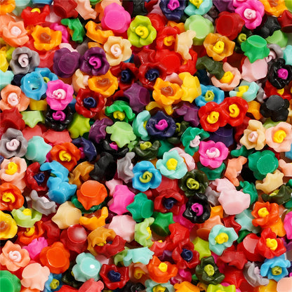 Mixed Flowers Resin Fillings for Jewelry Making - 100Pcs 6mm