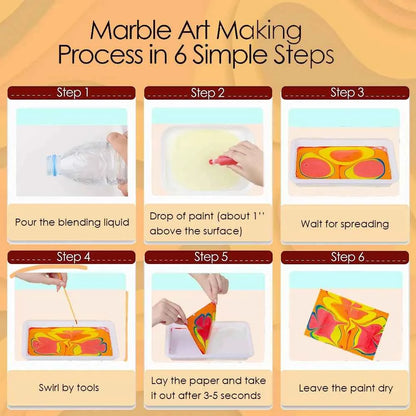 Marble Painting Kit for Kids - 5 or 12 colors