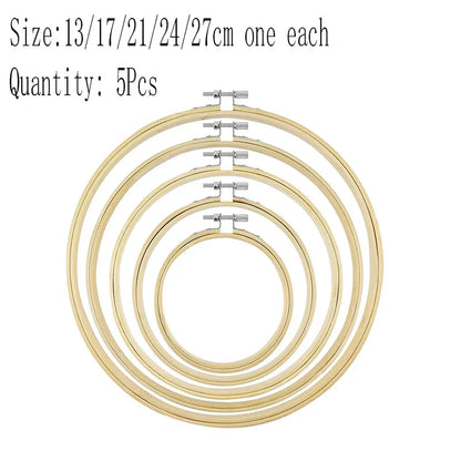 1-9pcs 8-36cm Wooden Embroidery Hoops Frame Set, Cross Stitch Rings for Sewing Craft, Home Decor & Party Decoration