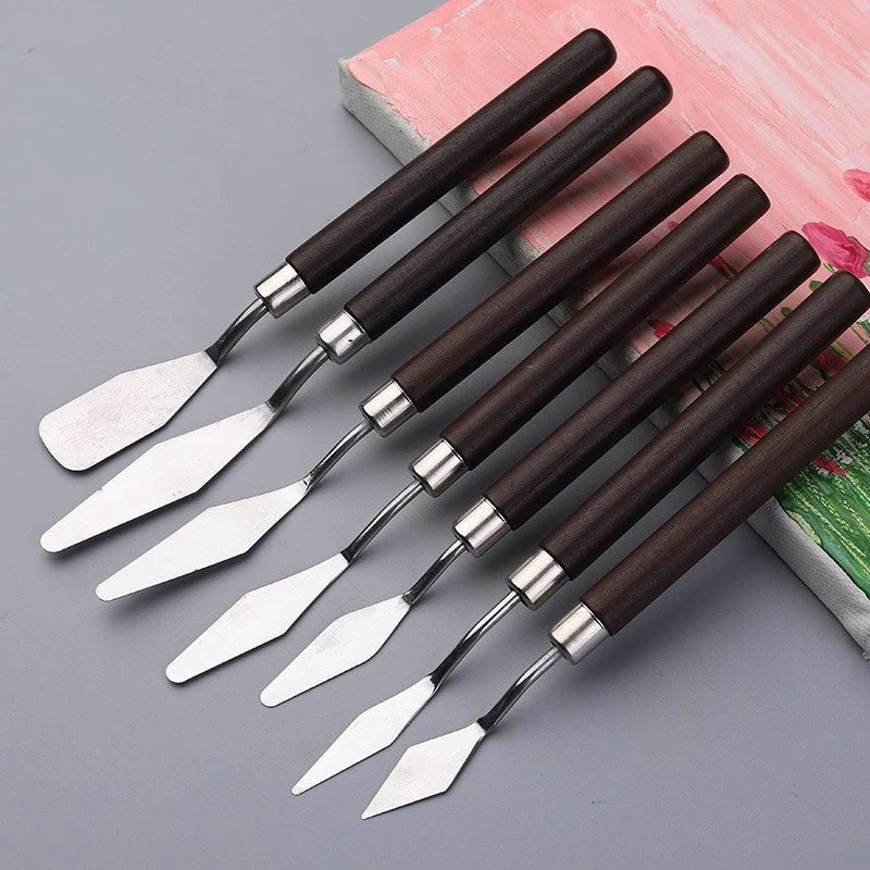 7Pcs Set Stainless Steel Painting Palette Knives