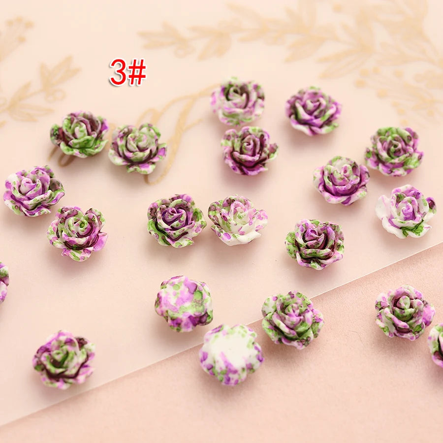 Small Roses for Resin Filling - 100pcs, Flat Back, 6mm or 8mm Size Choice