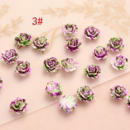 Small Roses for Resin Filling - 100pcs, Flat Back, 6mm or 8mm Size Choice