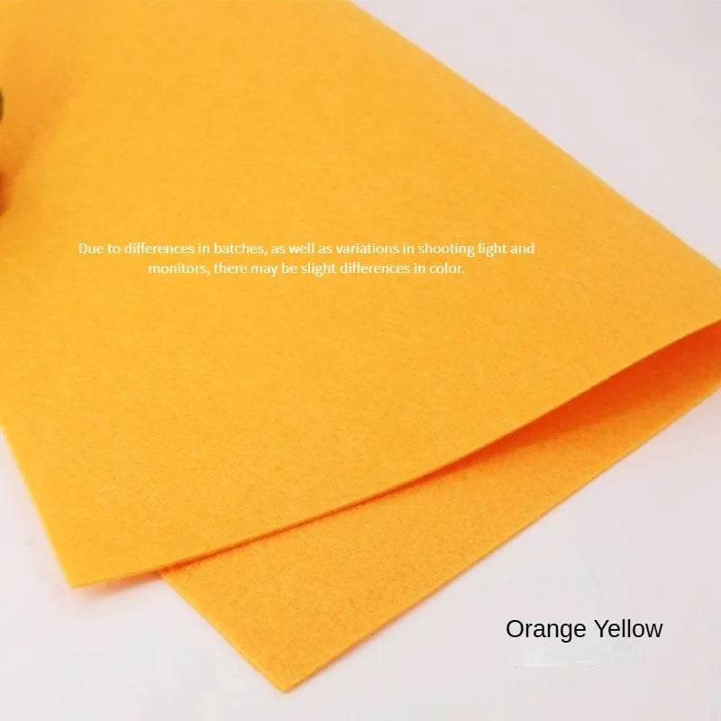 Orange yellow felt fabric 50x50cm