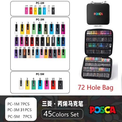 POSCA Multi-Color Marker Pen Set with case