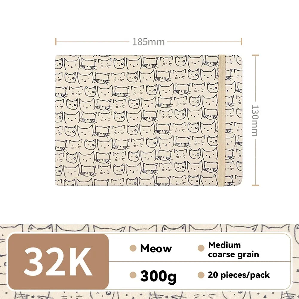32k/48k Watercolor Paper Journal - Fabric Cover