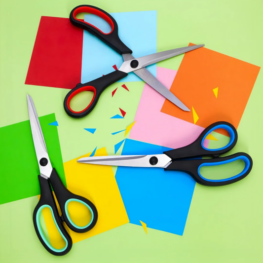 3pcs Heavy Duty Scissors with Ultra Sharp Blades and Comfort Grip Handles - For Office, Home, School, Sewing, and Crafts
