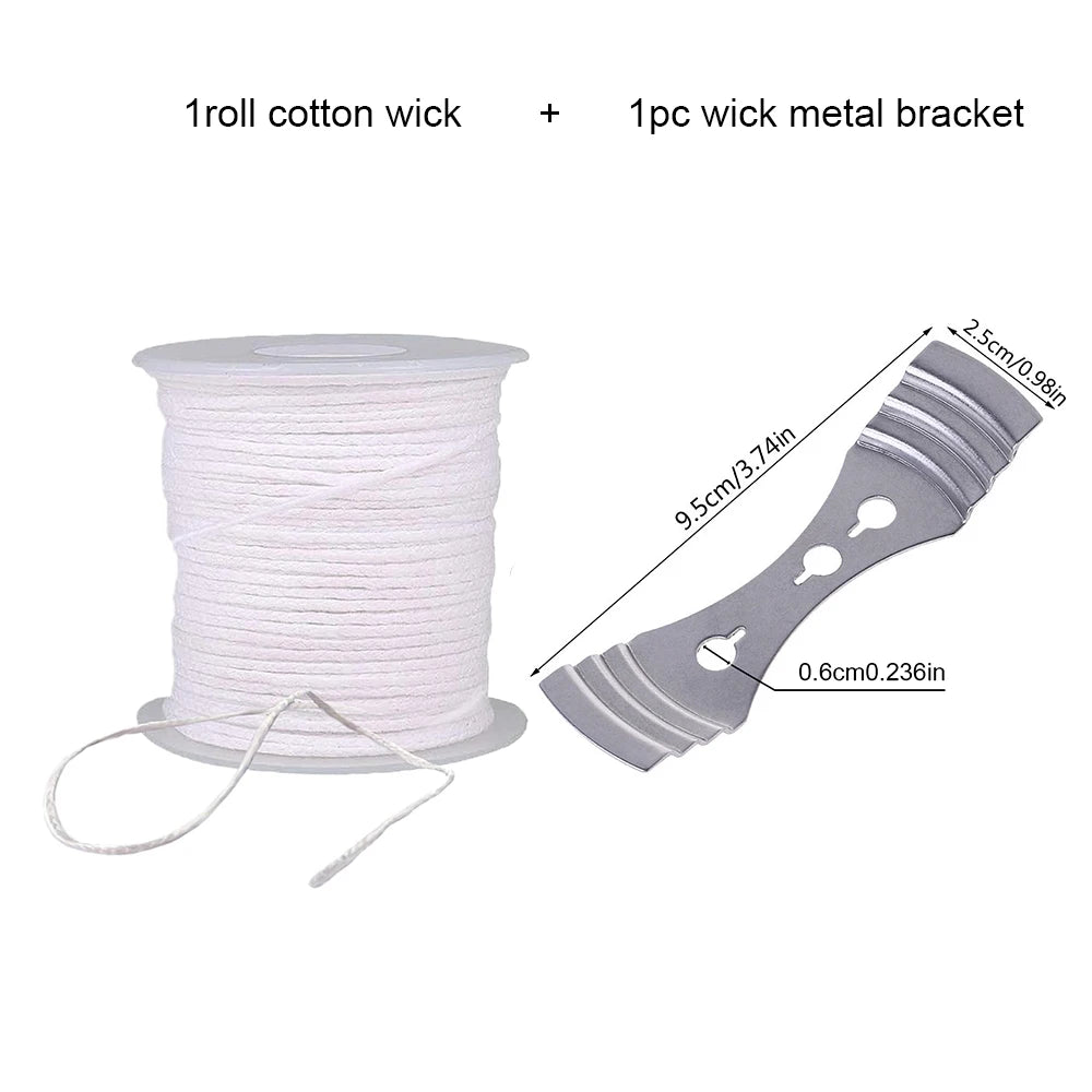 Candle Wicks Sets, Pre-Waxed Cotton Core Wicks with Base Stickers - Handmade Candle Making Tools
