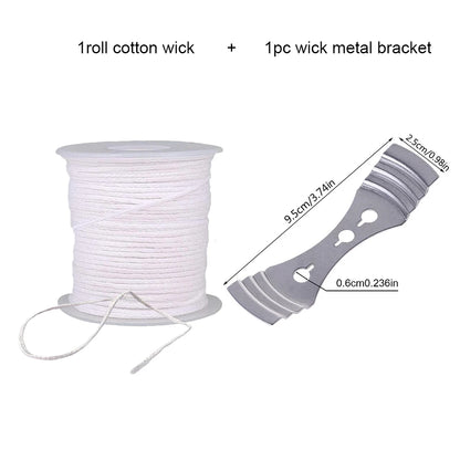 Candle Wicks Sets, Pre-Waxed Cotton Core Wicks with Base Stickers - Handmade Candle Making Tools