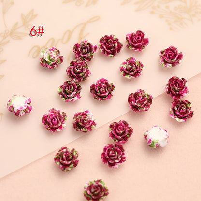 Small Roses for Resin Filling - 100pcs, Flat Back, 6mm or 8mm Size Choice