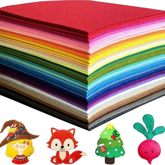 10, 20, or 40 Pcs Felt Fabric Squares in Assorted Colors