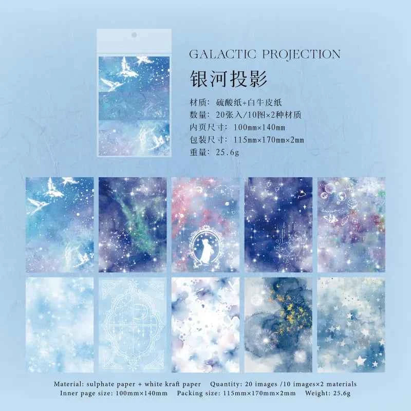 20pcs in each set - Colorful Decorative Papers - mixed blues
