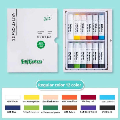12, 18 or 24 Soft Washable Gouache Paint Stick Sets