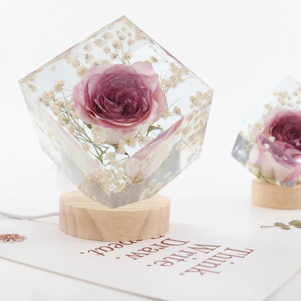 Crystal Epoxy Resin Cube Mold - Bevel Lamp Holder Sold Separately