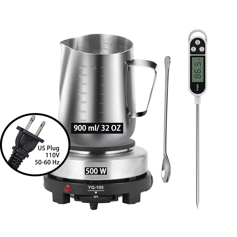 Candle Making Kit with Pouring Pot, Wax Melting Hot Plate, Candle Making Supplies