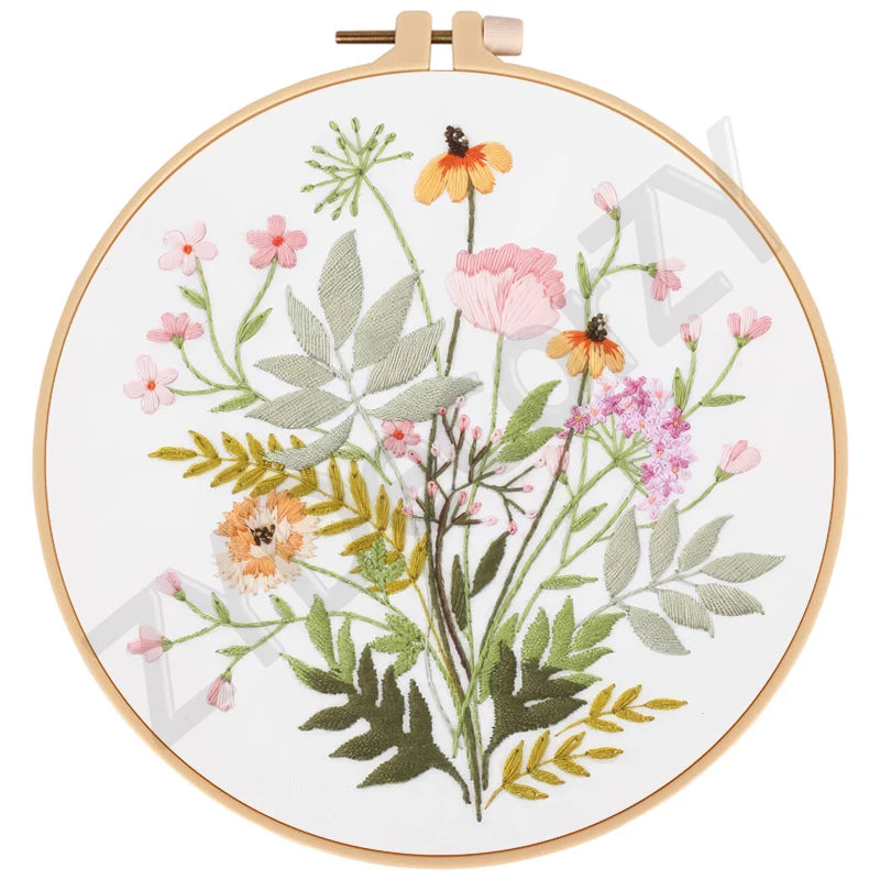 Butterfly, Animals and Flowers Embroidery Kits - 20x20cm