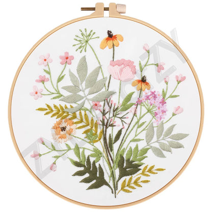 Butterfly, Animals and Flowers Embroidery Kits - 20x20cm