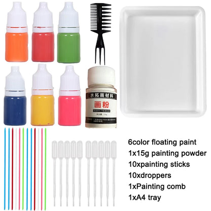 Marble Painting Kit For Kids, Great Arts And Crafts Project: Ideal Gift comes with either 6, 12, or 24 Colors