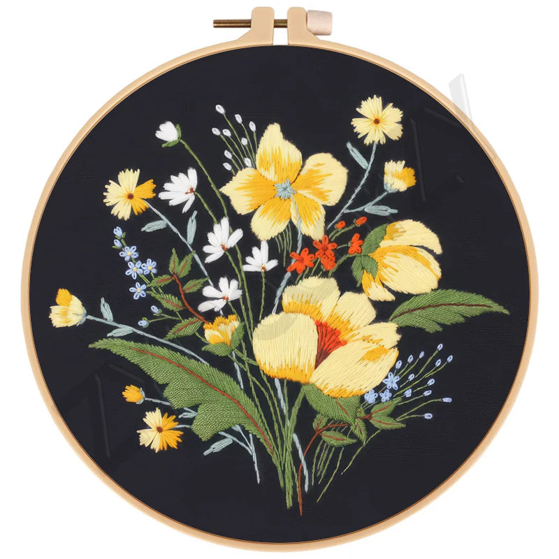 Butterfly, Animals and Flowers Embroidery Kits - 20x20cm